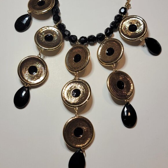 CATO Fashion Black and Gold Statement Necklace - Picture 3 of 3